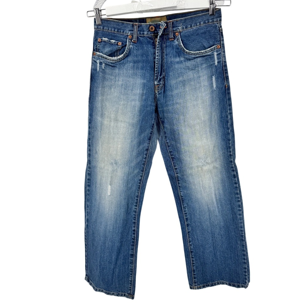 Vintage Y2K‎ Old Navy Jeans Mens 31x30 Straight Cut Blue Distressed Medium Wash
